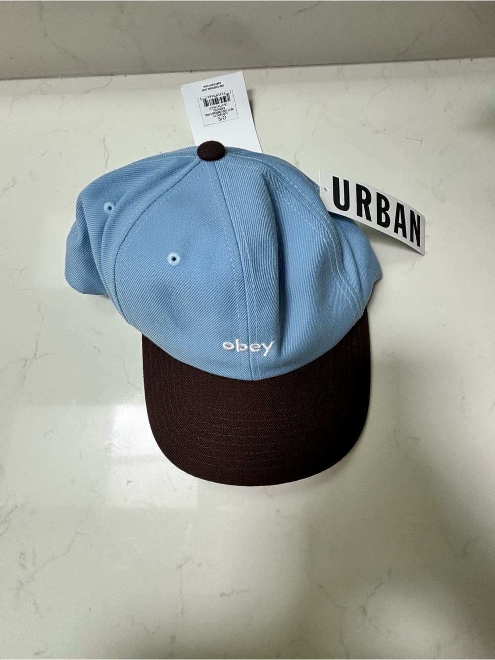 Obey Two-Tone Light Blue and Brown Cap